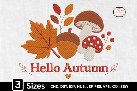 A Designer’s Review of the Fall Mushroom Acorn Hello Autumn Embroidery