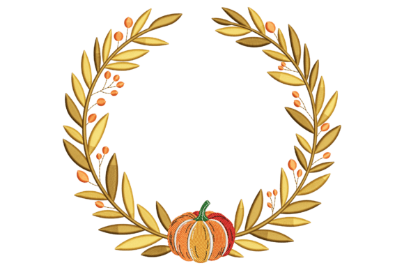 A Professional's Review: The Golden Autumn Pumpkin Wreath Embroidery Design