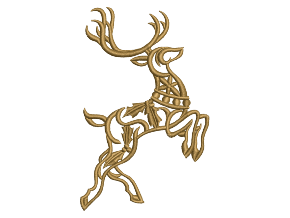 A Running Deer Embroidery Design for Craft Businesses