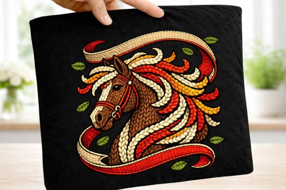 Autumn Horse Embroidery Illustration: A Seasonal Goldmine