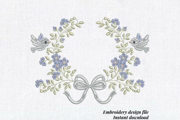 Evaluating the Floral Bird Wreath Embroidery Design