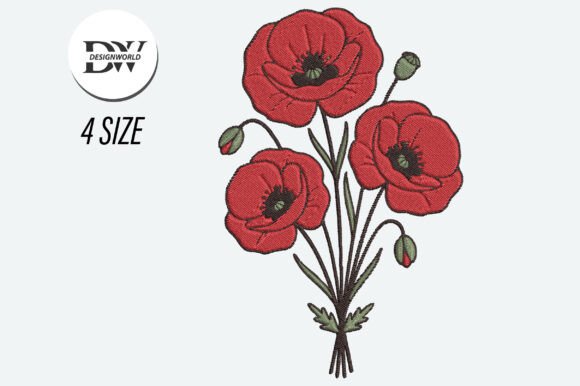Red Poppy Embroidery: A Bold Floral Statement