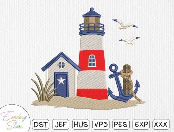 Review: Coastal Lighthouse Beach House Embroidery Design