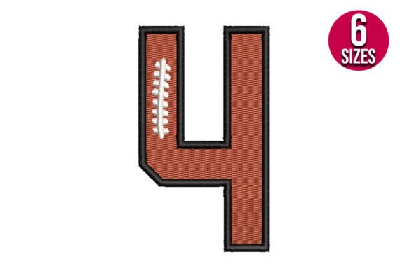 The Power of a Single Digit: Football Font Alphabet Number Four 4